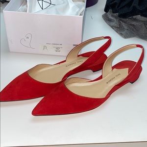 Paul Andrew Red Suede Sling